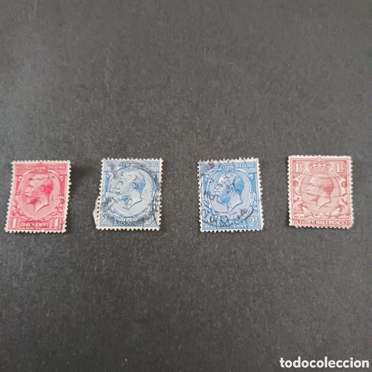 Briefmarken: 4 sellos de George V de Gran Breta&ntilde;a 1900-1935