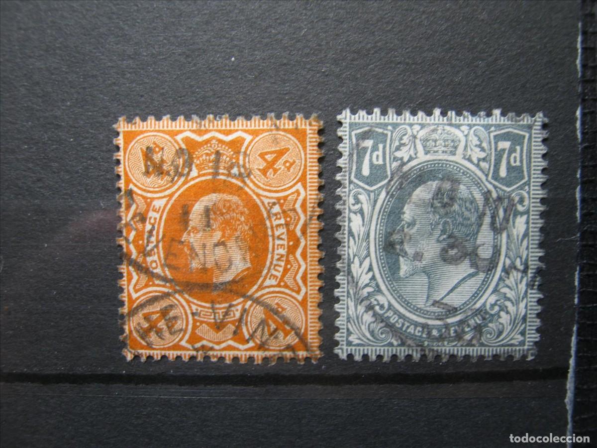Francobolli: GRAN BRETA&Ntilde;A 1909-10 EDUARDO VII SERIE YVERT 122/123 USADOS PERFECTOS.