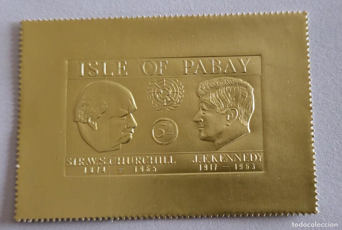 Sellos: SELLO NUEVOS ISLA DE PABAY 1965 sellos Dorado Churchill / Kennedy - 5