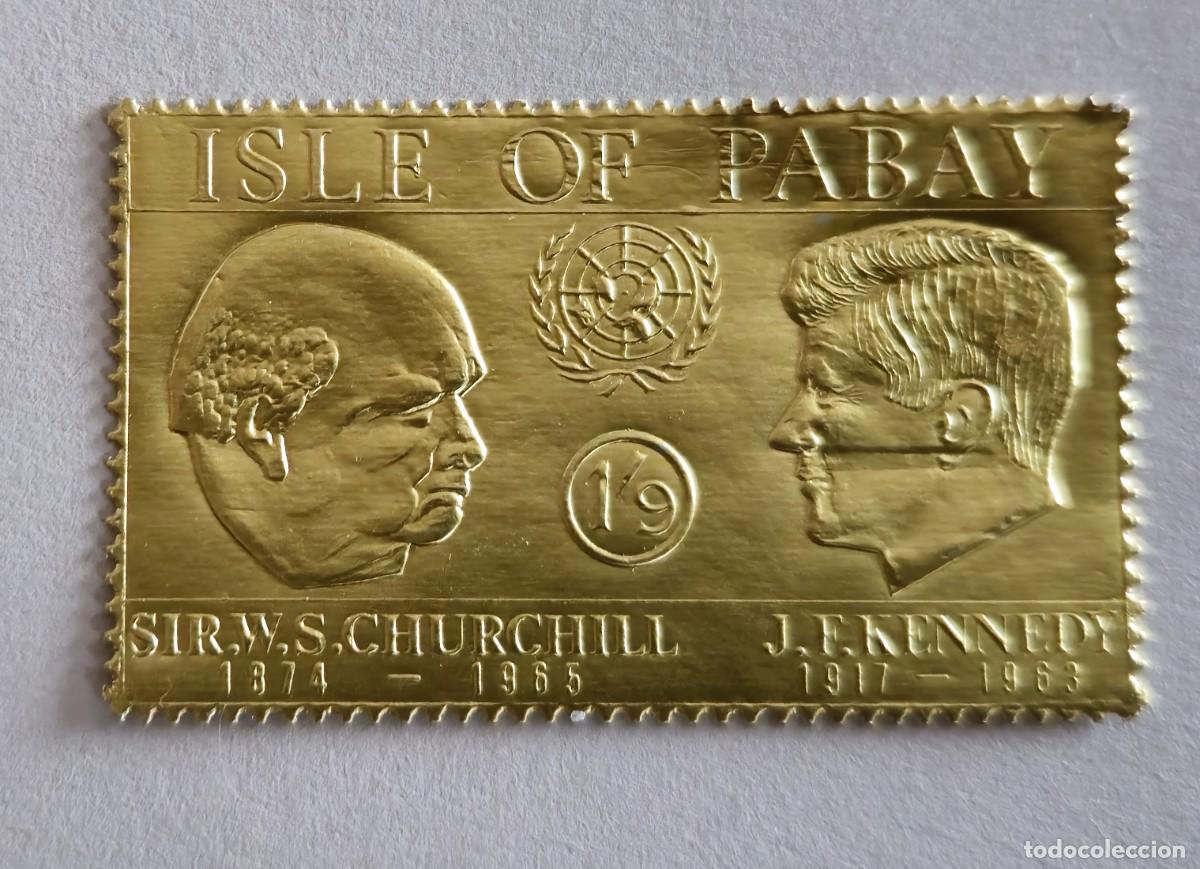Sellos: SELLO NUEVOS ISLA DE PABAY 1965 sellos Dorado Churchill / Kennedy - 1,9