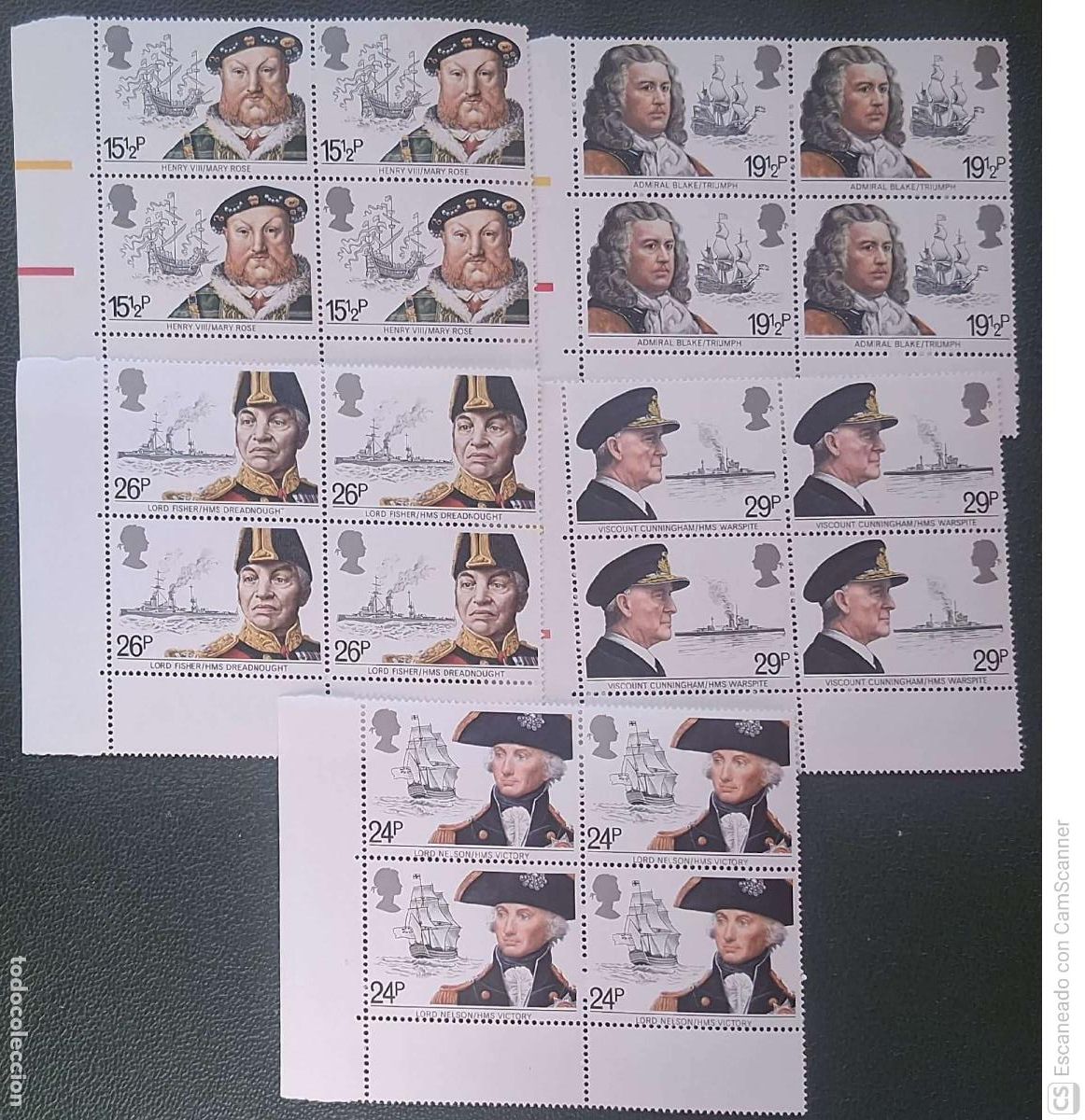 Sellos: Gran Breta&ntilde;a. 1047/51 Patrimonio mar&iacute;timo. Personajes c&eacute;lebres y barcos de su &eacute;poca: Enrique VIII y