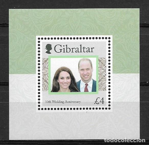 Sellos: GIBRALTAR 2021, HOJA BLOQUE - DUQUES DE CAMBRIDGE. MNH.