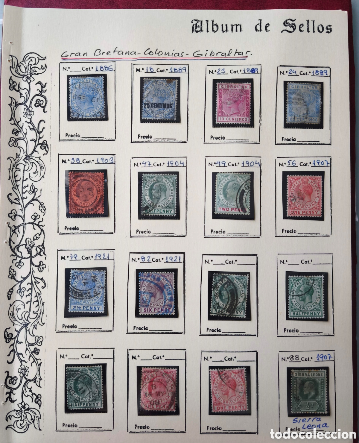 Sellos: Gran Breta&ntilde;a. Gibraltar. 1886-1921. Set de sellos