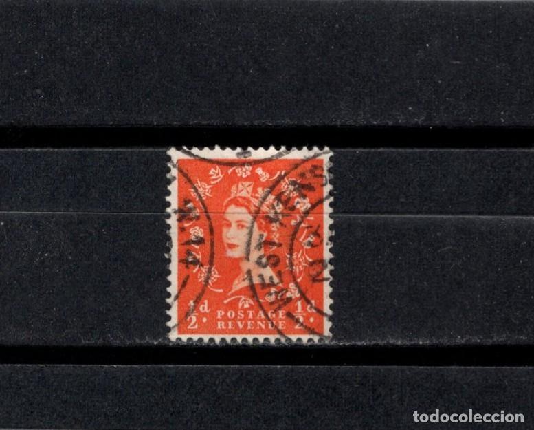 Sellos: Sello usado. Isabel II. Sello de medio penique. 1953 agosto. Yvert 262.