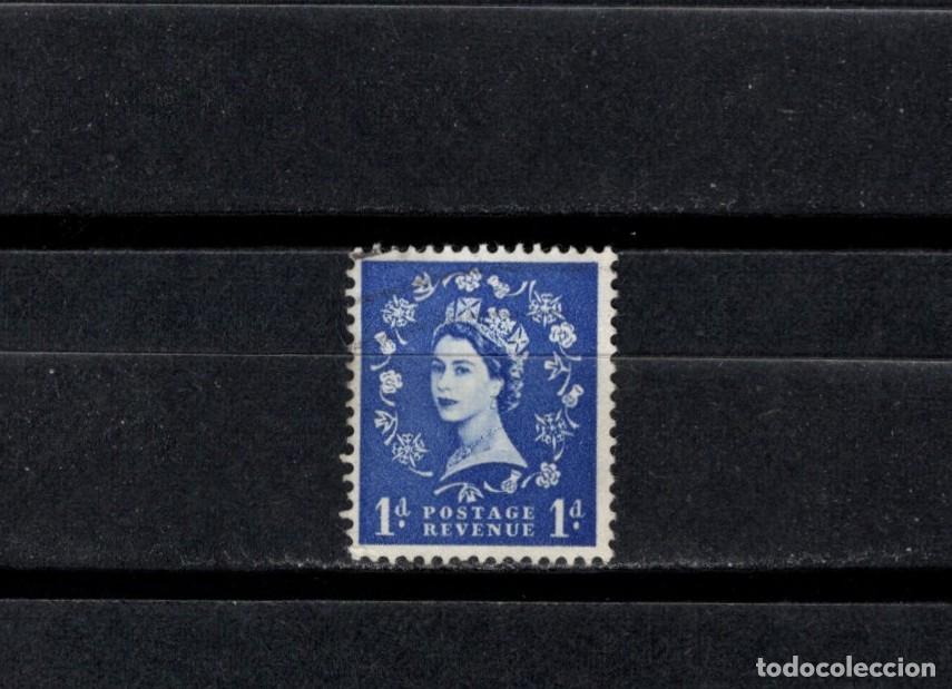 Sellos: Sello usado. Isabel II. Sello de 1 penique. 1953 agosto. Yvert 263.