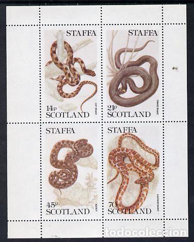 Sellos: GB LOCAL STAFFA 1979 SHEET MNH FAUNA REPTILES SNAKES SERPIENTES SERPENTI SCHLANGEN SERPENTS