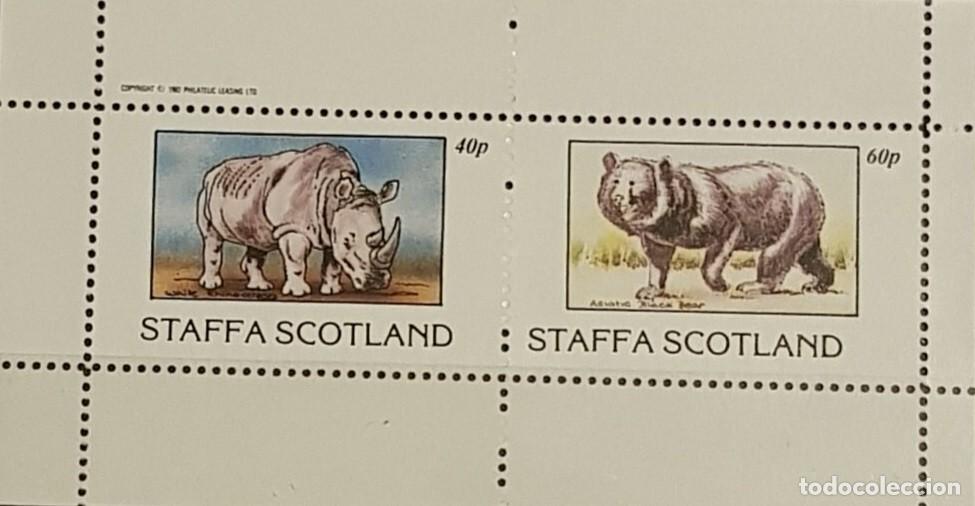 Sellos: GB LOCAL STAFFA 1982 SHEET MNH FAUNA MAMIFEROS RINOCERONTES RHINOCEROS RHINOS OSOS BEARS WILDLIFE
