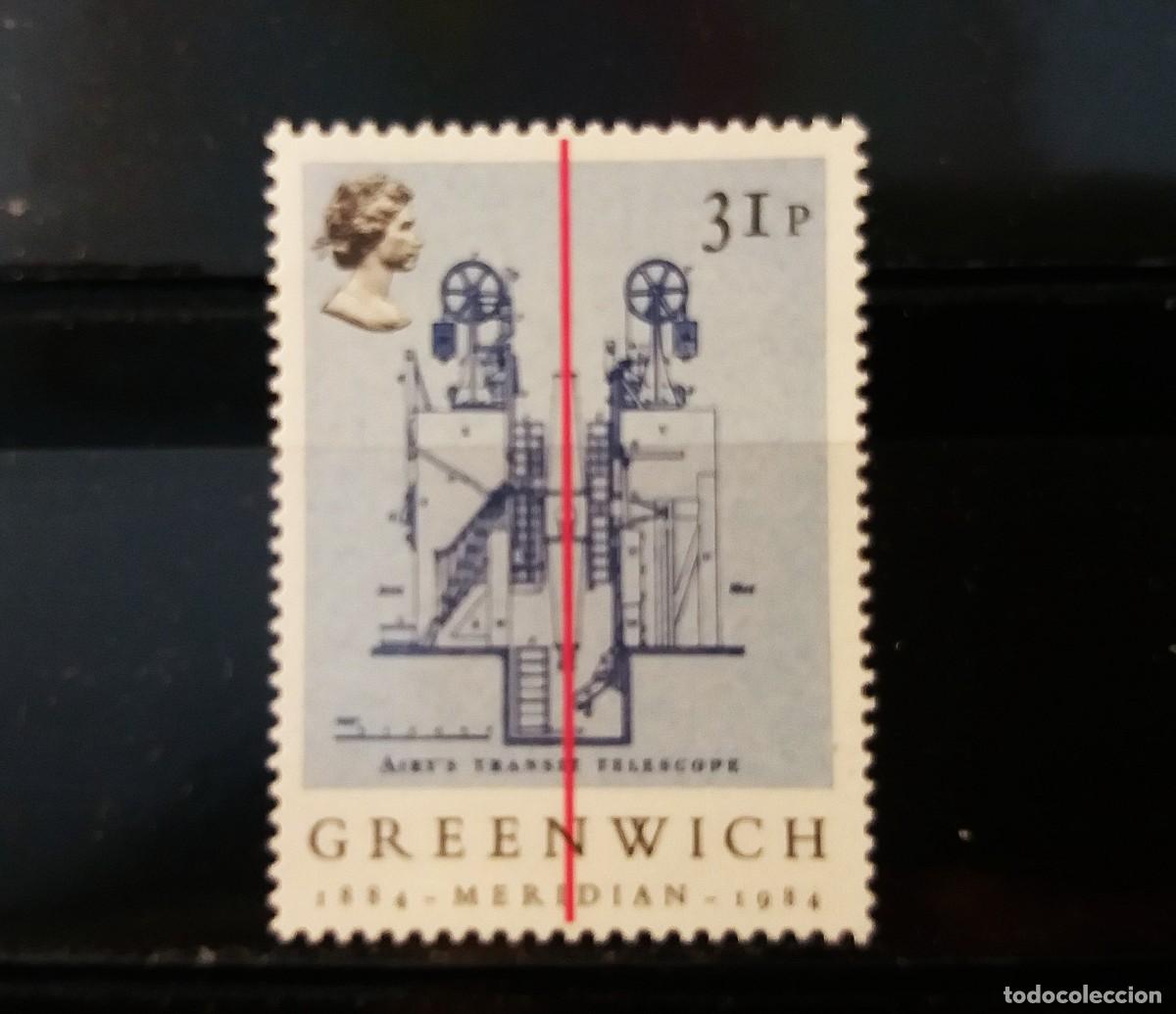Sellos: Sello nuevo. I Centenario Meridiano Greenwich. Telescopio de Airy. 2 Junio 1984. Yvert 1134.