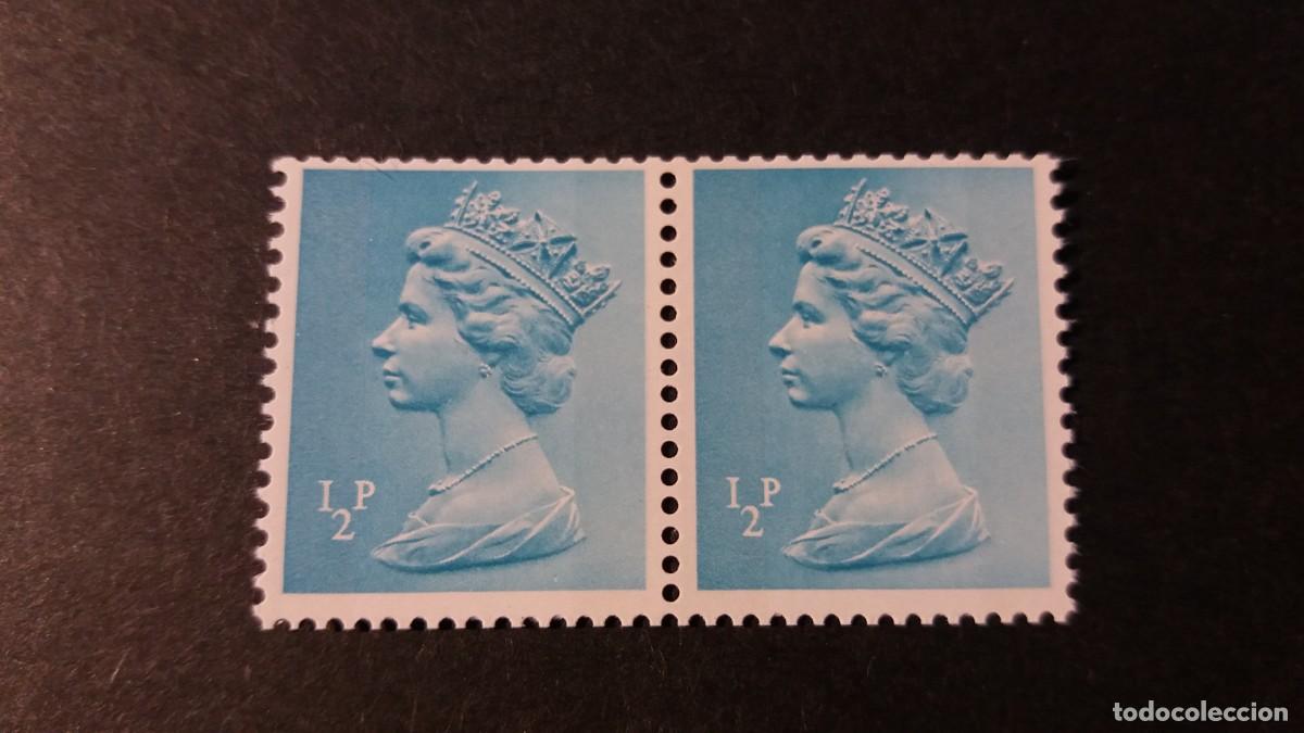 Sellos: Sello Nuevo. Isabel II. 2 Bandas de Fosforo. Medio penique. 15 Febrero 1971. Yvert 605.