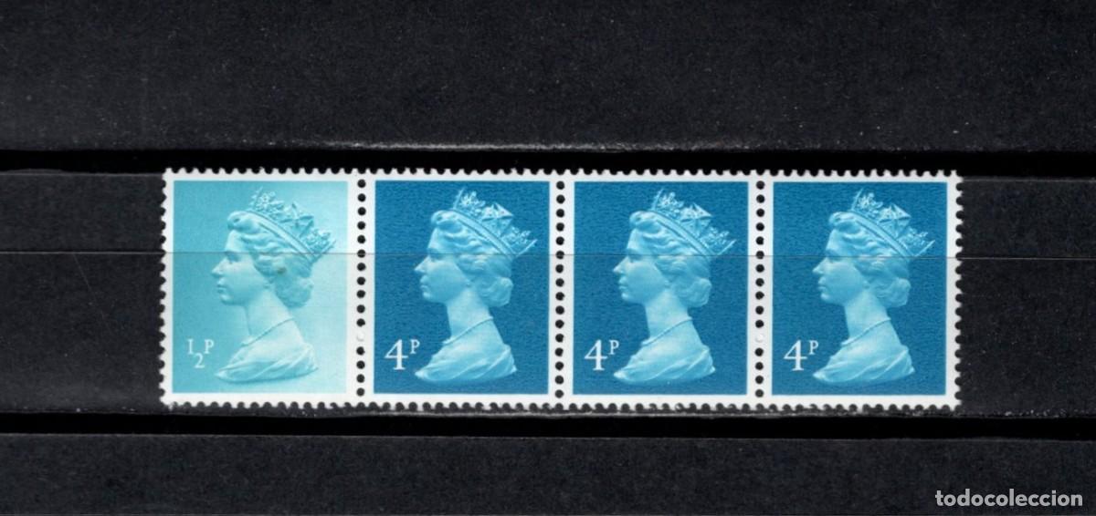 Sellos: Sellos Nuevos. Isabel II. Tira de 4 sellos. 15 Febrero 1971. Yvert 605a.