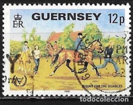 Sellos: Guernez 1981 - Mi 238 - YT 240 - Equitaci&oacute;n