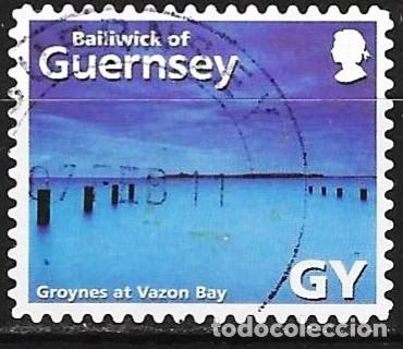 Sellos: Guernez 2008 - Mi 1200 - YT 1210 - Rompeolas en la bah&iacute;a de Vazon
