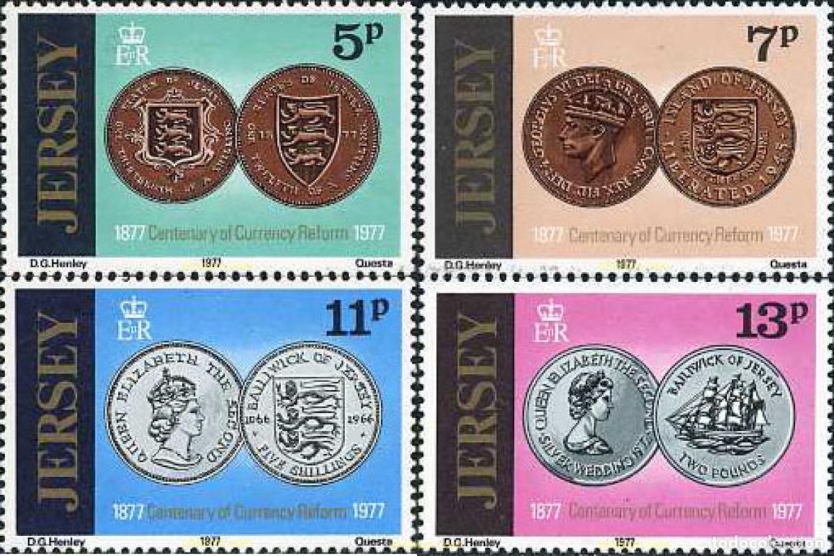 Sellos: 66497 MNH JERSEY 1977 CENTENARIO DE LA REFORMA MONETARIA