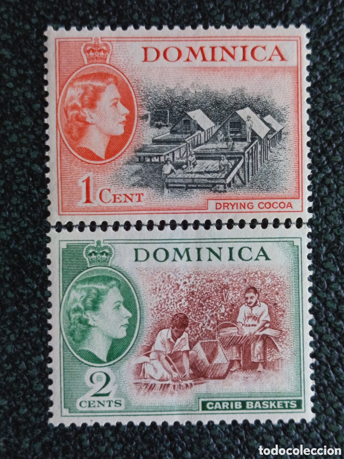 Sellos: Pareja Sellos Dominica 1954 Isabel II MNH (Scott 143/144)