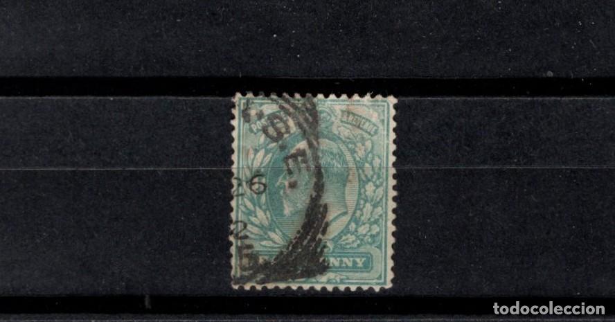 Sellos: Sello usado. Rey Eduardo VII. Sello medio penique. 1902. Yvert 106.