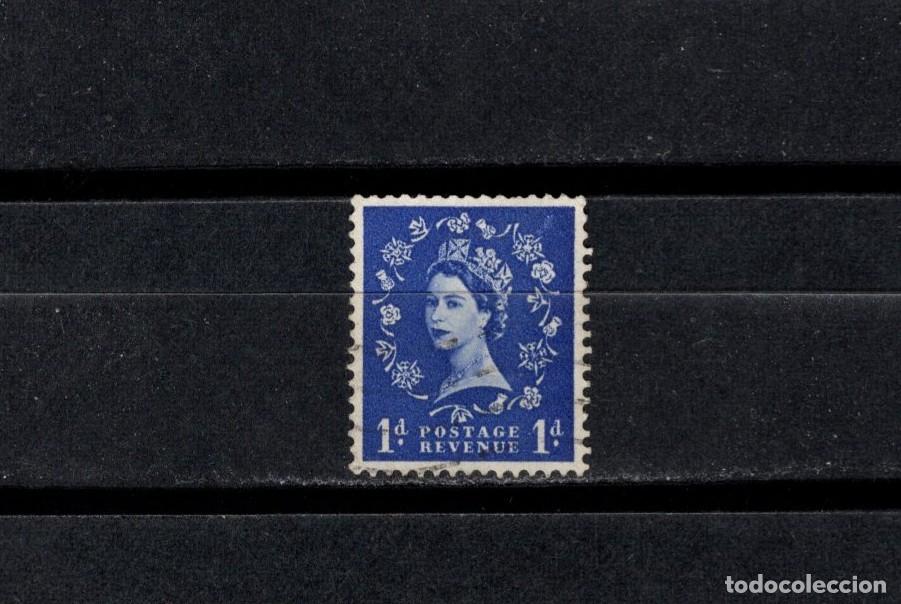 Sellos: Sello usado. Isabel II. Sello de 1 penique y medio. 1953 agosto. Yvert 264.