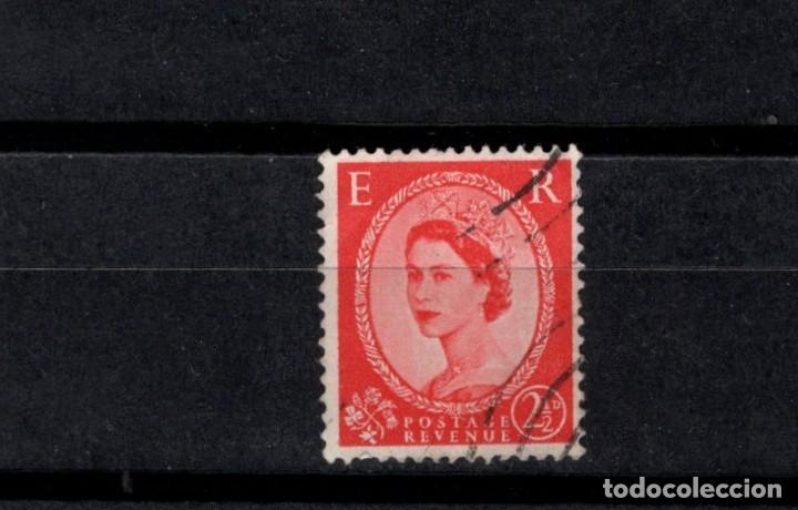 Sellos: Sello usado. Isabel II. Sello de 2 peniques y medio. 1953 noviembre. Yvert 266.