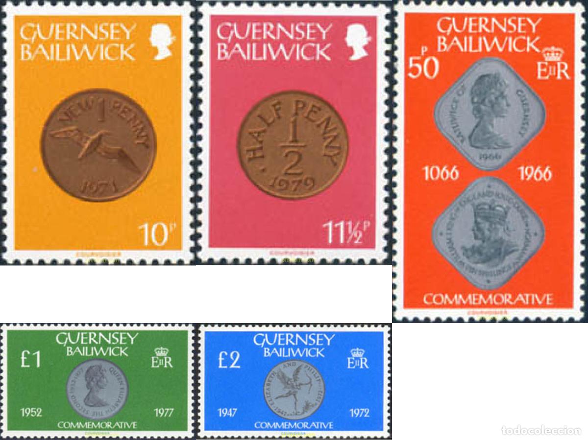 Sellos: 167310 MNH GUERNSEY 1980 MONEDAS