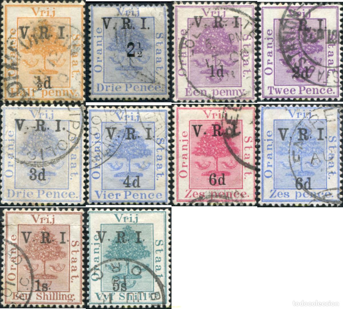 Sellos: 795419 USED ORANGE 1900 SELLOS DE 1868-94 SOBRECARGADOS