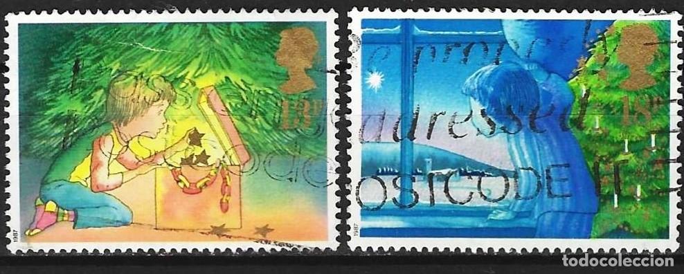 Sellos: Gran Breta&ntilde;a 1987 - Mi 1126 & 1127 - YT 1288 & 1289 - Navidad