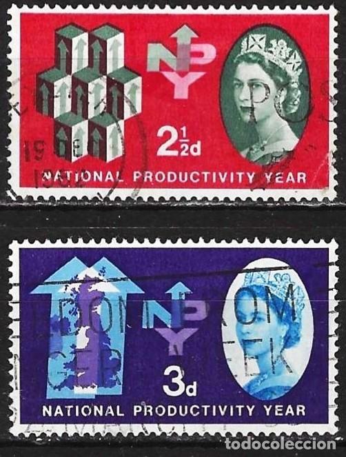 Sellos: Gran Breta&ntilde;a 1962 - Mi 351x & 352x - YT 367 & 368 - La Productividad nacional
