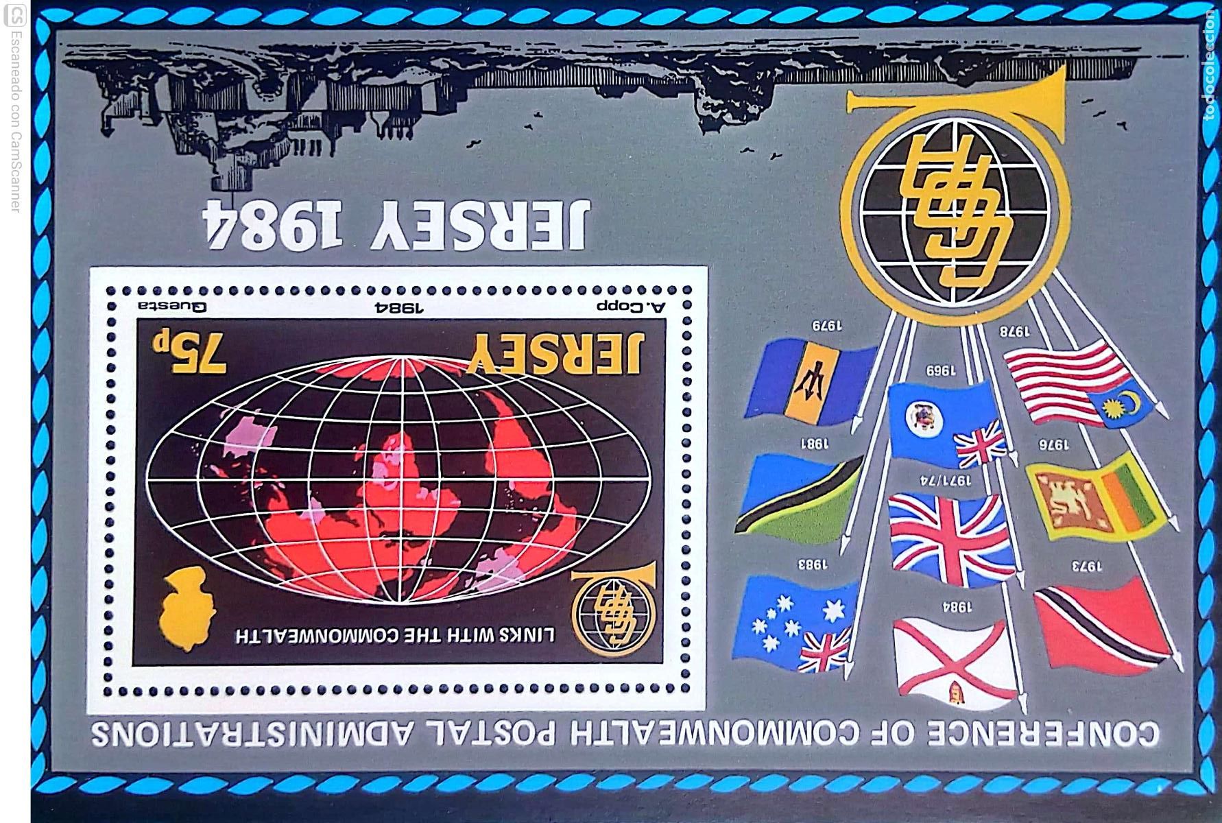 Sellos: Jersey. HB 3 Lazos con la Commonwealth. 1984, ﻿Sellos nuevos y numeraci&oacute;n Yvert.