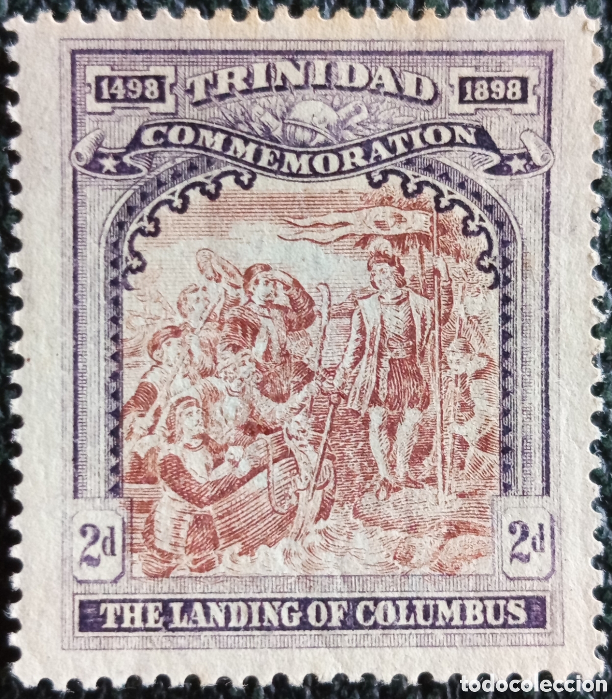 Sellos: Trinidad 1898 Desembarco de Col&oacute;n 400 Aniversario 2d - Stanley Gibbons #125 MH
