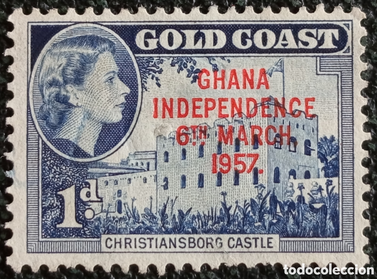 Sellos: Costa de Oro 1957 Sobrecargo Independencia Ghana 1d Castillo MH - SG #167