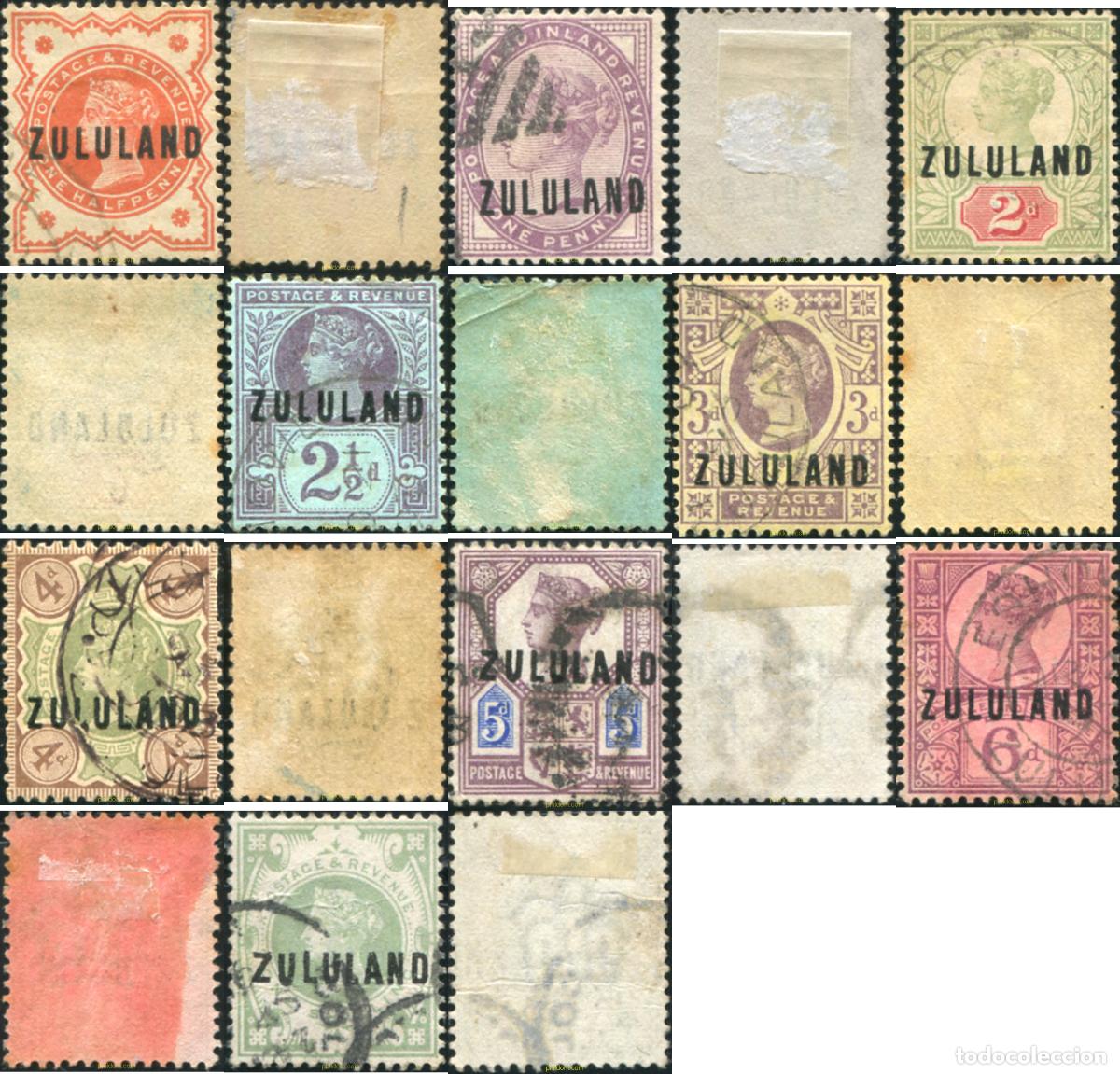 Sellos: 795996 USED ZULULAND. COLONIA BRITANICA 1888 SELLOS DE GRAN BRETA&ntilde;A DE 1881-87 SOBRECARGADOS