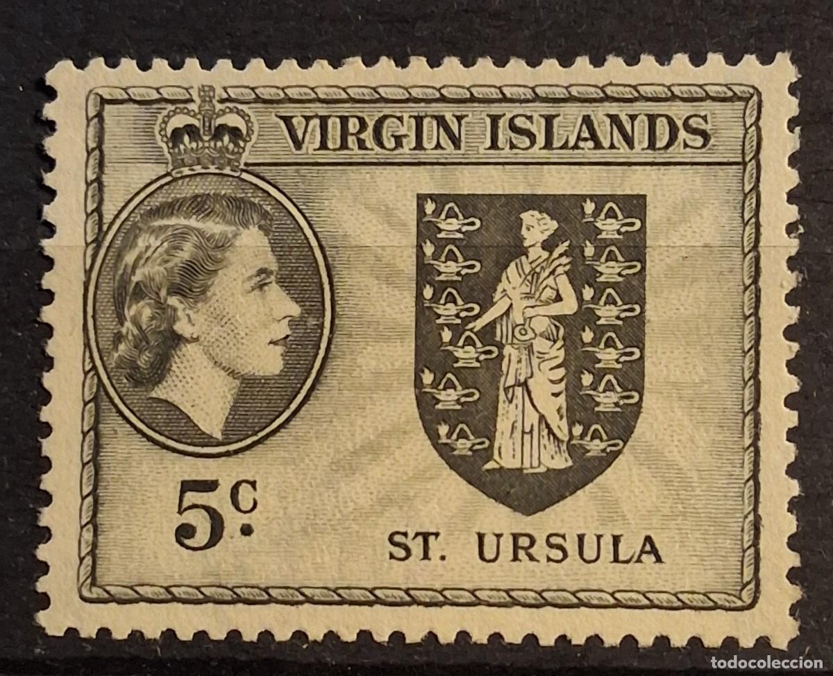 Sellos: GRAN BRETA&Ntilde;A, ISLAS V&Iacute;RGENES, 1956, CAT.YT.118.