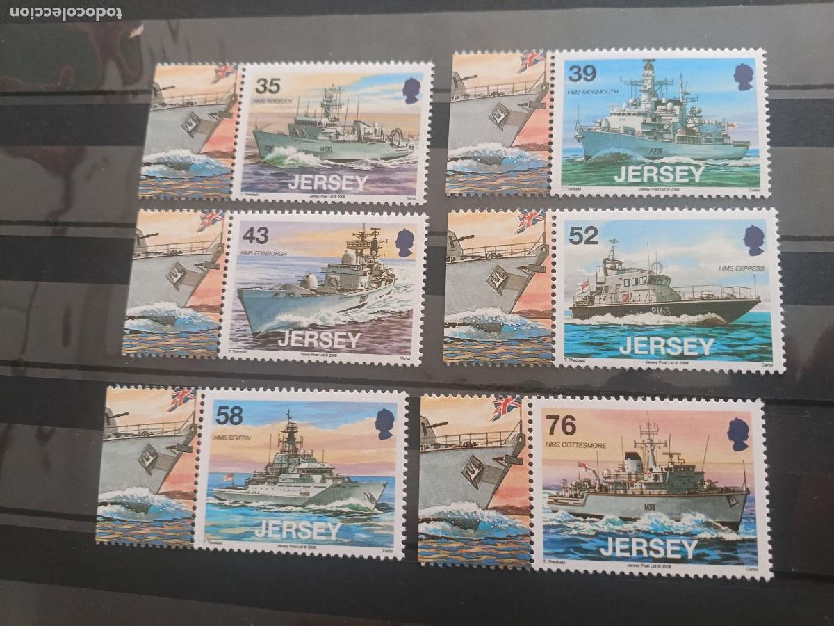 Sellos: Jersey, Reino Unido. Barcos. 6 sellos nuevos