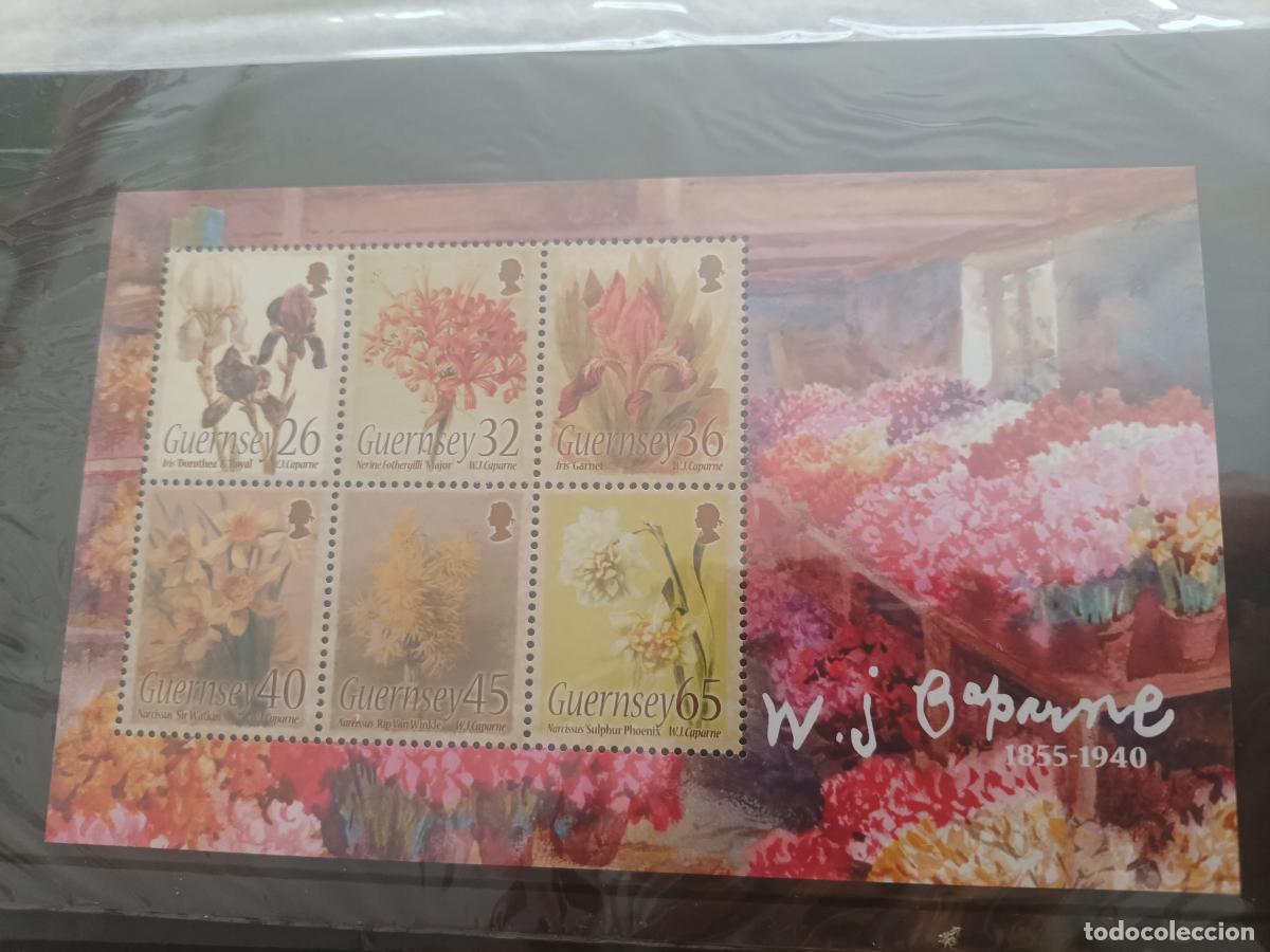 Sellos: Guernsey, Reino Unido. Hojita nueva, flora, flores