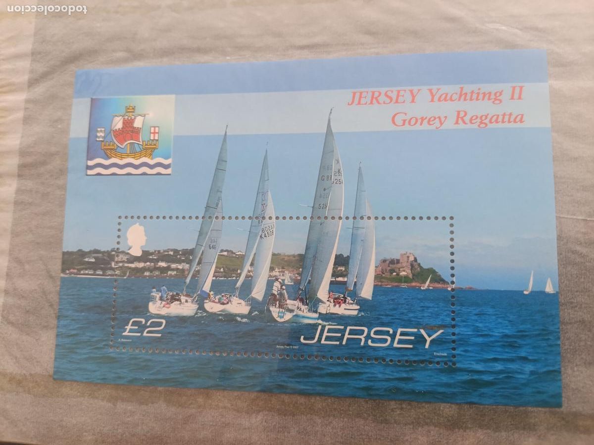 Sellos: Jersey, Reino Unido. Hojita nueva, regata, regatta