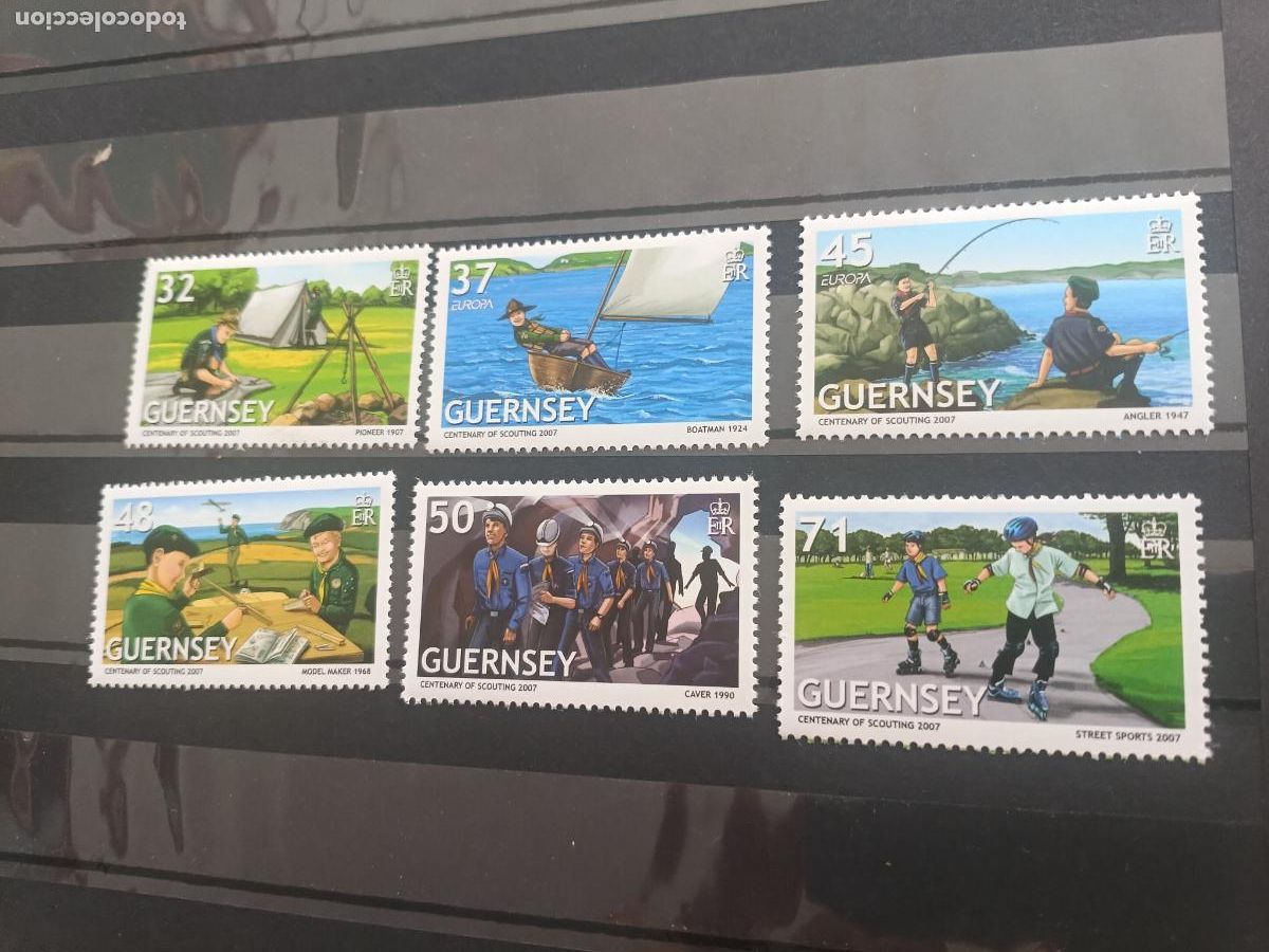 Sellos: Guernsey. Scouts, scoutismo. 6 sellos nuevos