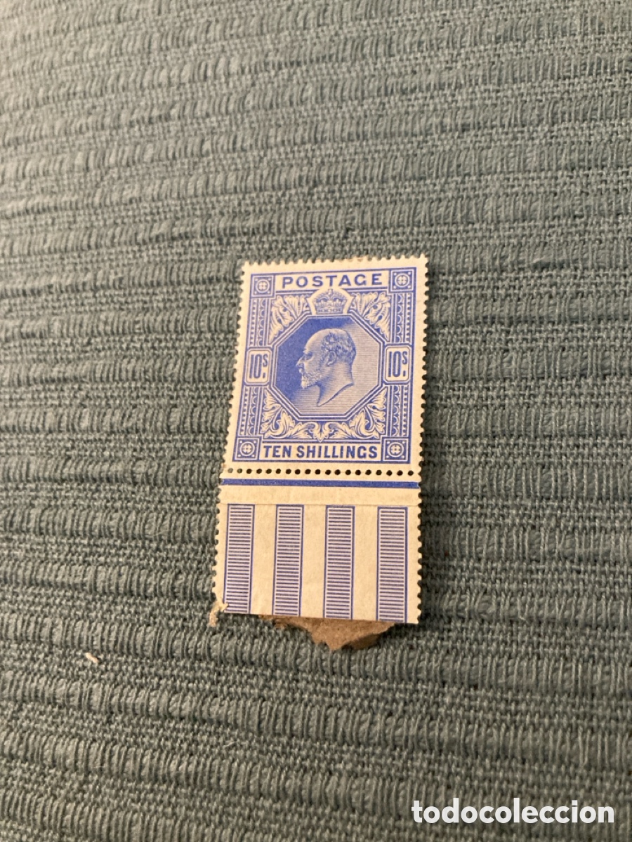 Sellos: Sello Rey Eduardo Gran Breta&ntilde;a 1902 sg 319 con charnela