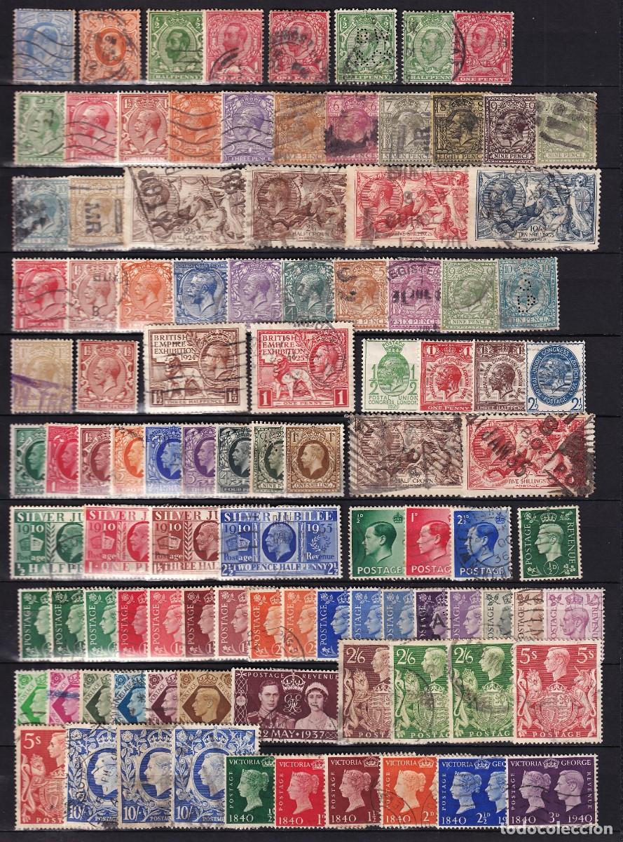 Timbres: Gran Breta&ntilde;a, Conjunto de sellos nuevos y usados, distintas &eacute;pocas,