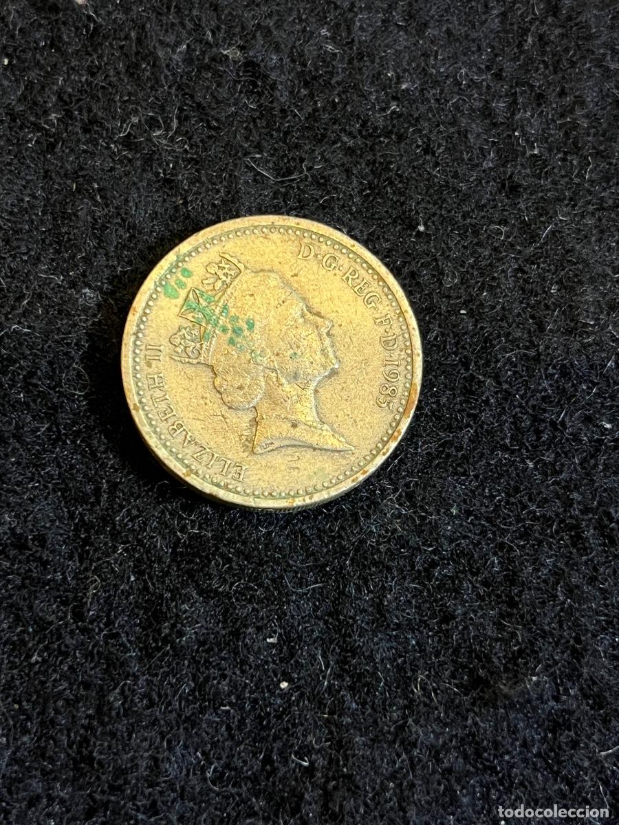 Francobolli: Moneda 1 Libra Esterlina Reino Unido 1985 Gales One Pound Puerro Gal&eacute;s Isabel II Braille Coleccionis