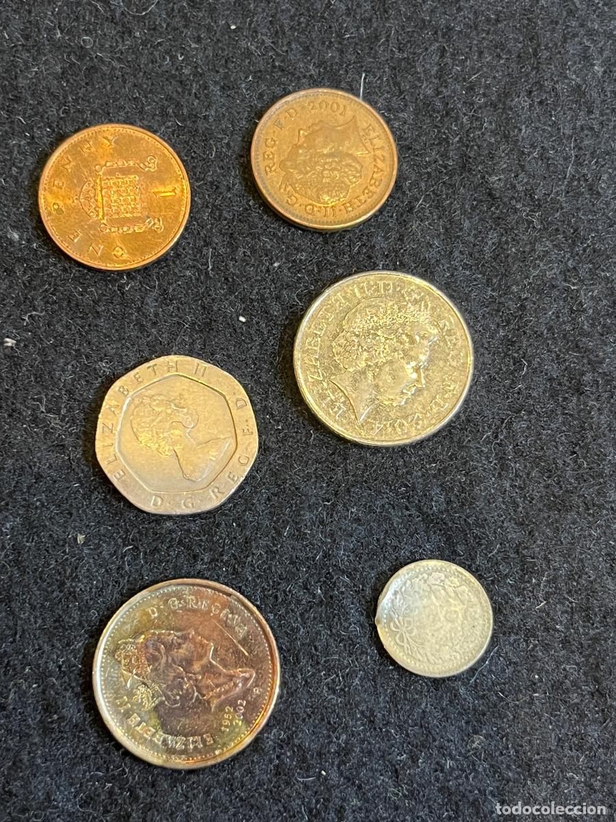 Timbres: Lote de 6 monedas Reino Unido y Canad&aacute; &ndash; One Penny 2001, 20 Pence 1982, 10 Pence, Three Pence y 1 Do