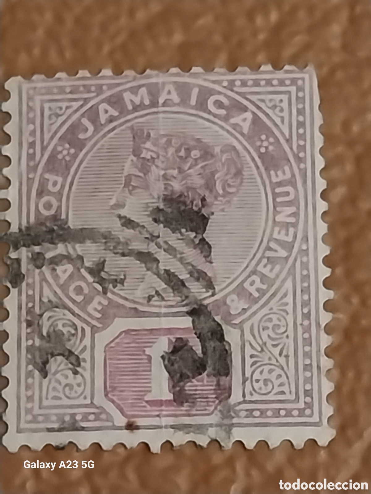 Selos: Sello Jamaica 1889 Reina Victoria 1d Morado Usado Cat. SG 27 Matasellado