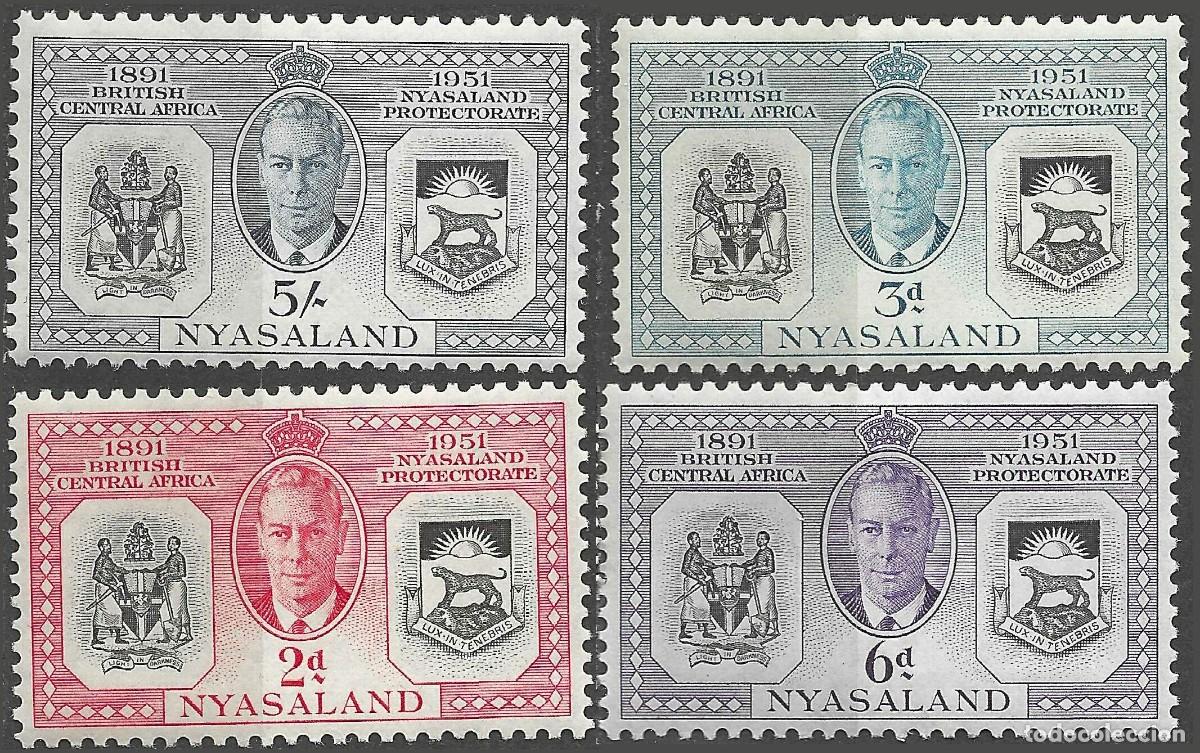 Sellos: NYASALAND/1951/MH/SC#94/ KGVI / EJERCITO DE BRITISH CENTRAL AFRICA & NYASALAND/ FULL SET