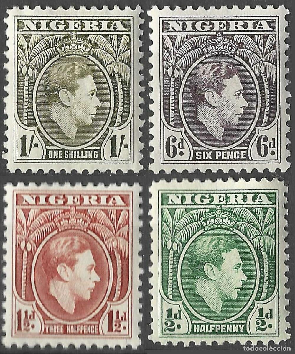Sellos: NIGERIA/1938-51/MH/SC#53, 55, 60-1/ REY JORGE VI / KGVI / SET PARCIAL