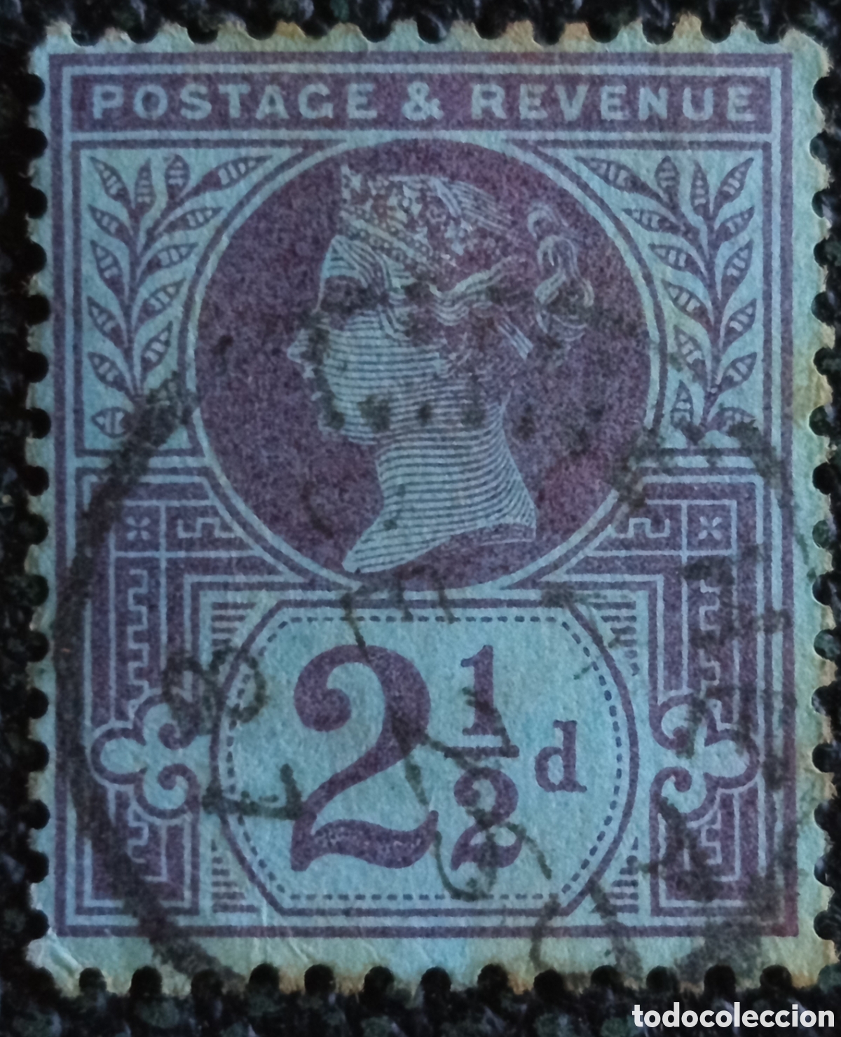 Sellos: Gran Breta&ntilde;a 1887 Reina Victoria Jubilee 2&frac12;d P&uacute;rpura Usado (Cat&aacute;logo Scott #102 / SG #201)