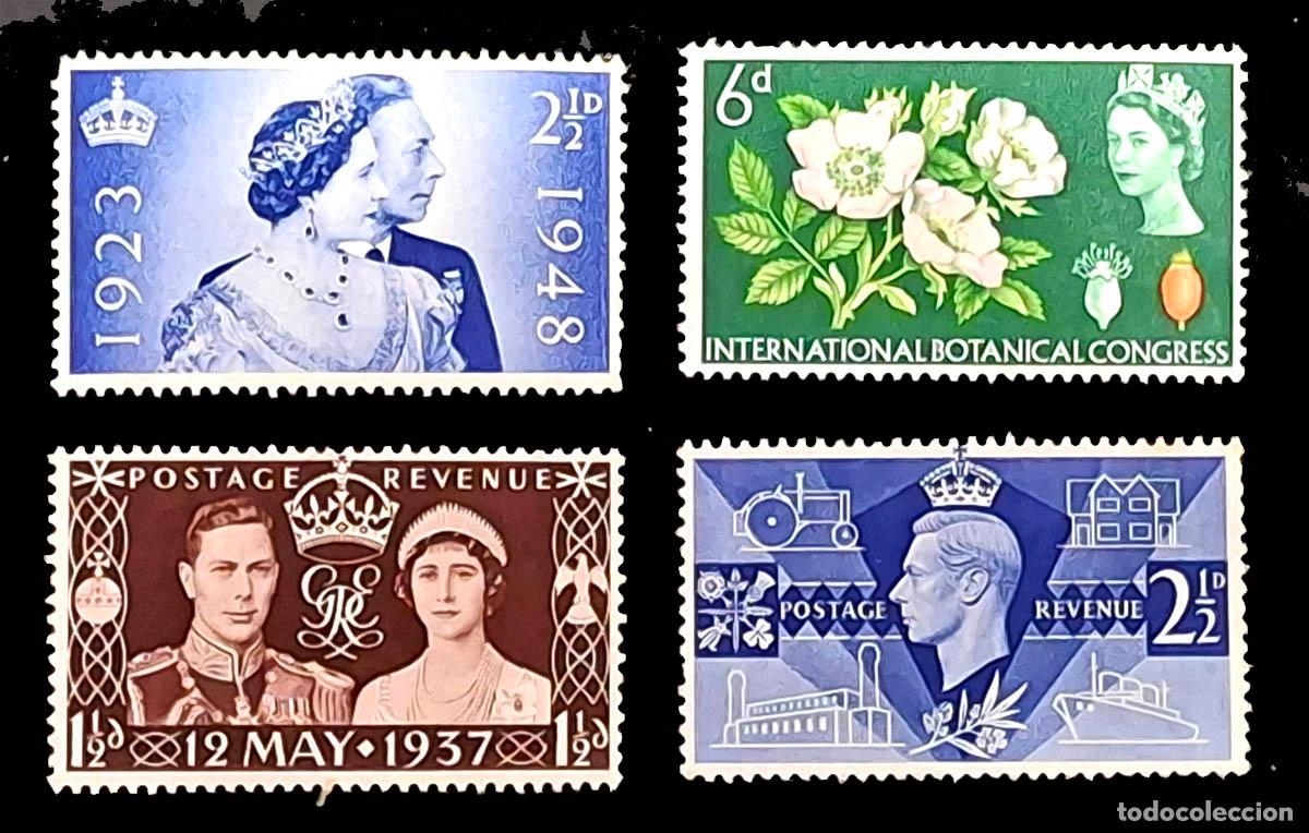 Sellos: 4 sellos de Reino Unido UK