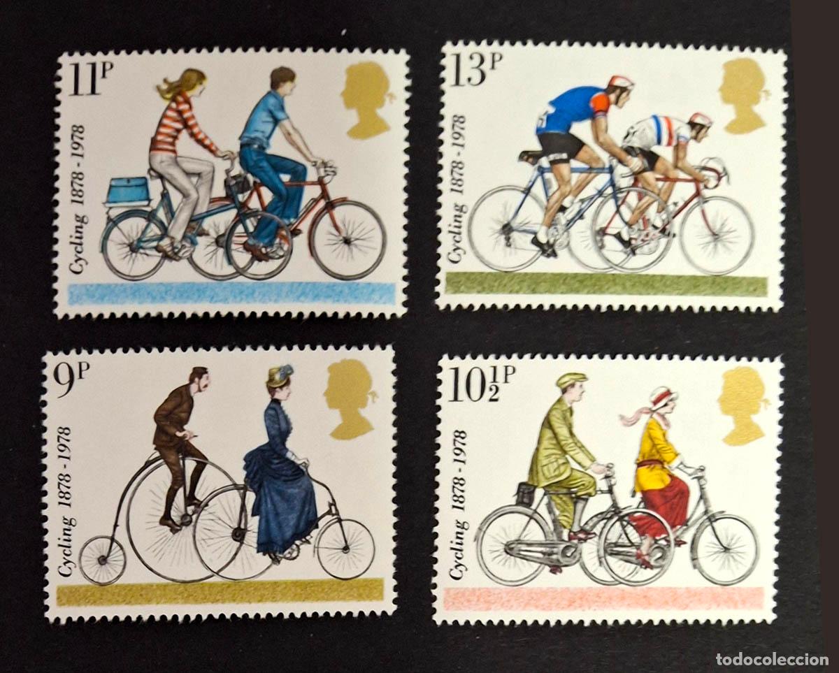Sellos: 1978, 4 sellos del Reino Unido nuevos NMH ** Federaci&oacute;n Brit&aacute;nica de Ciclismo