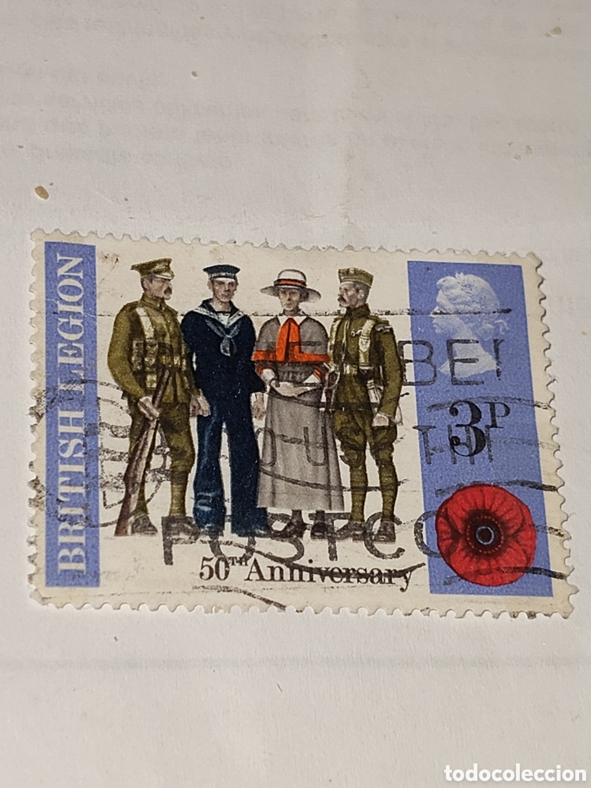 Sellos: Sello de Gran Breta&ntilde;a 50 aniversario de la Legi&oacute;n Brit&aacute;nica 1971