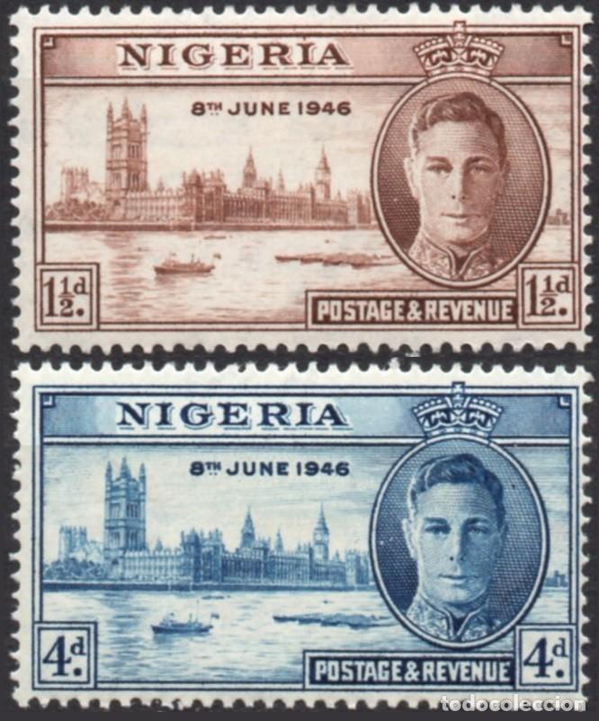 Sellos: NIGERIA/1946/MH/SC#71-2/EMISION DE PAZ WWII / REY JORGE VI / KGVI / / FULL SET