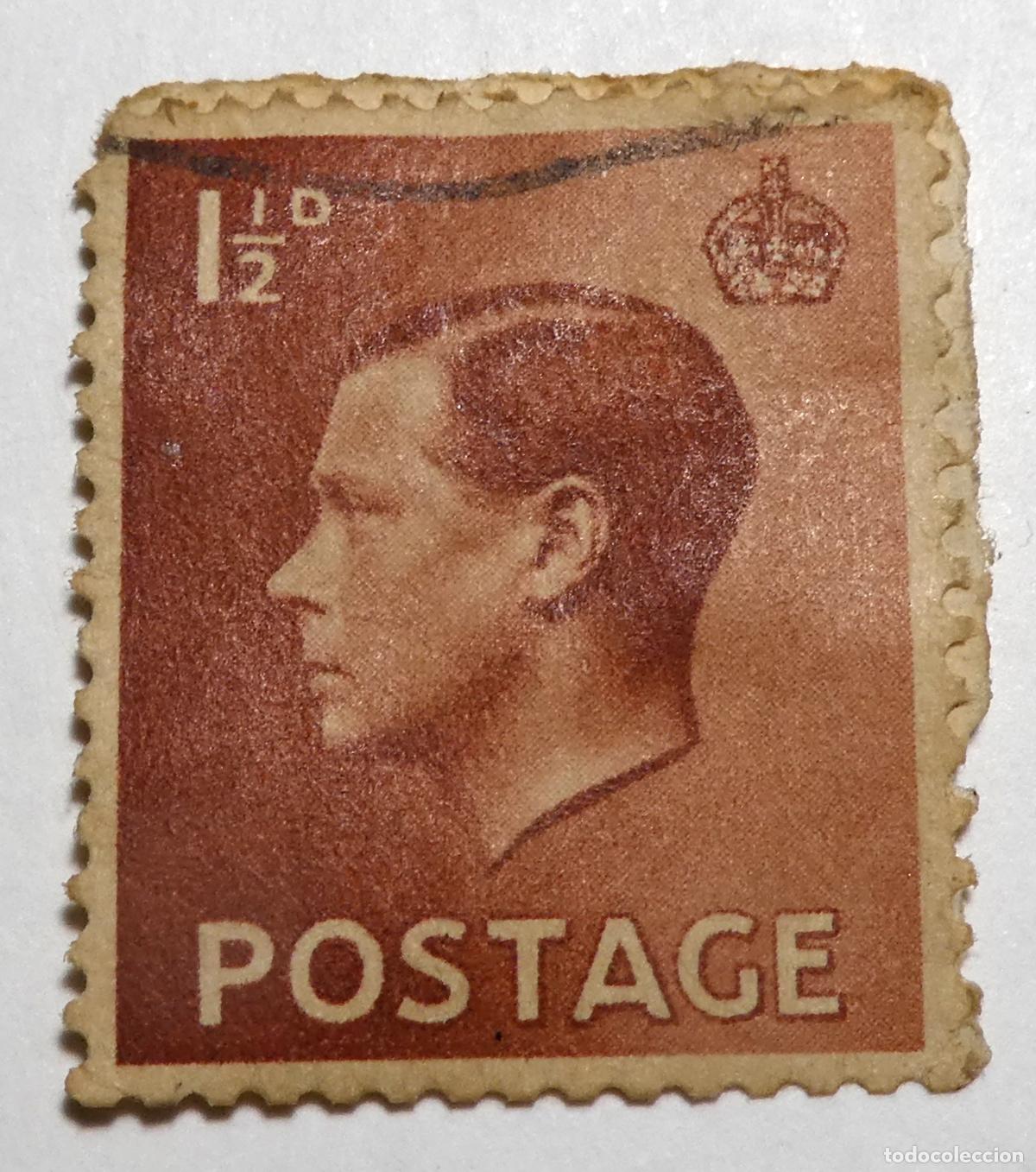 Sellos: Sello postal Gran Breta&ntilde;a Rey Eduardo VIII 1 1/2d, 1936
