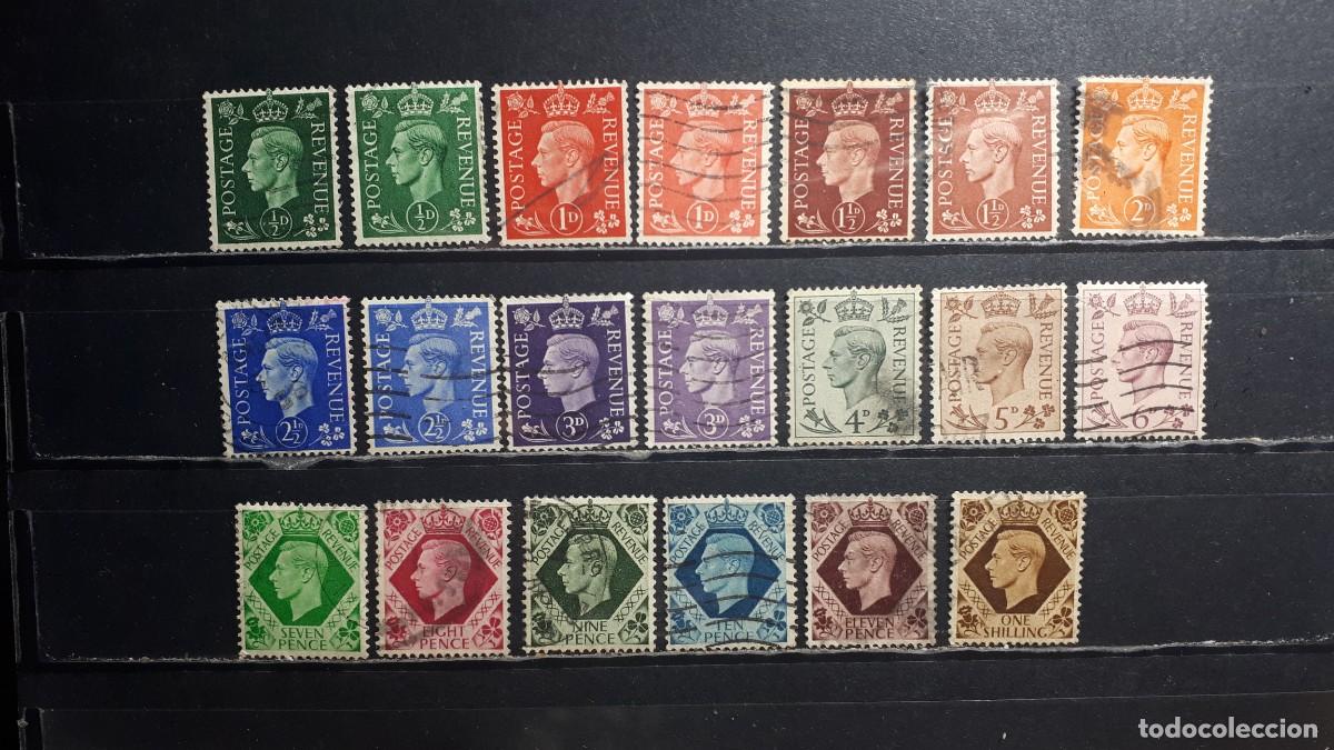 Selos: GRAN BRETA&Ntilde;A. A&Ntilde;O 1937-47. &deg; YVERT 209/22, 209A, 210A, 211A, 213A, 214A, falta 221A