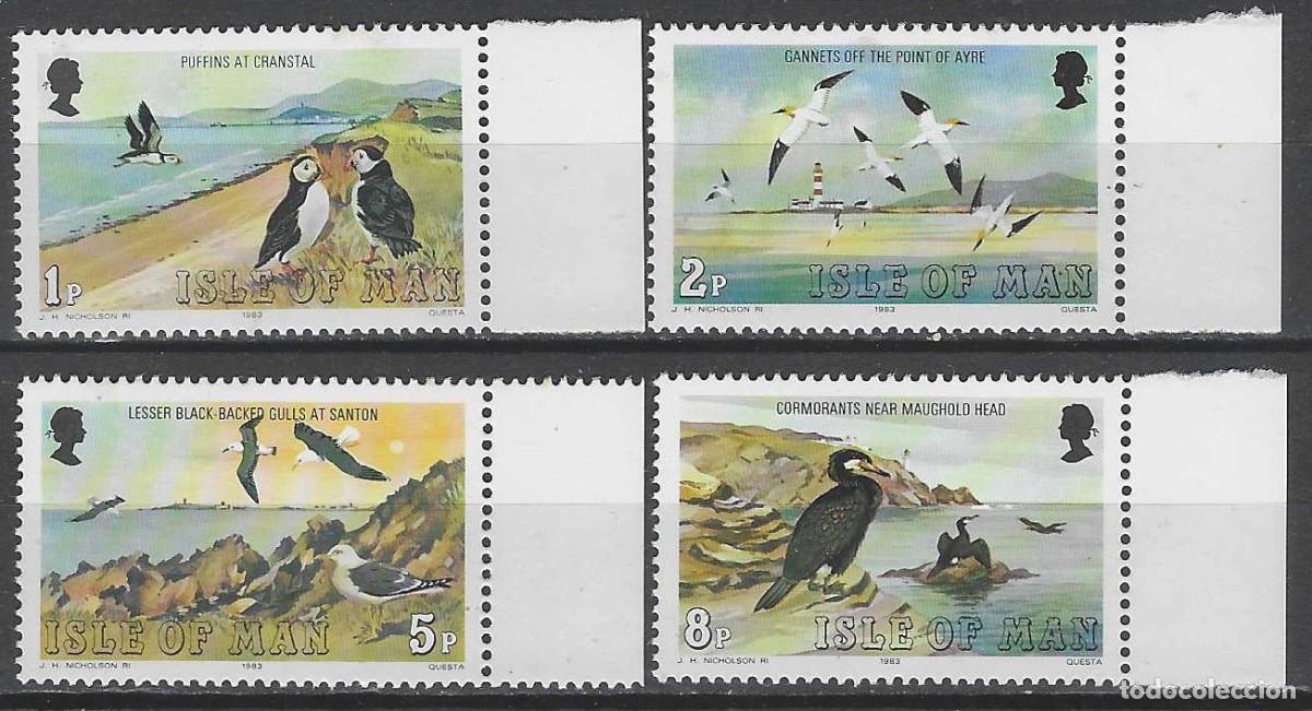 Sellos: ISLA DE MAN 1983 - AVES MARINAS Y PAISAJES, S.COMPLETA - MNH**