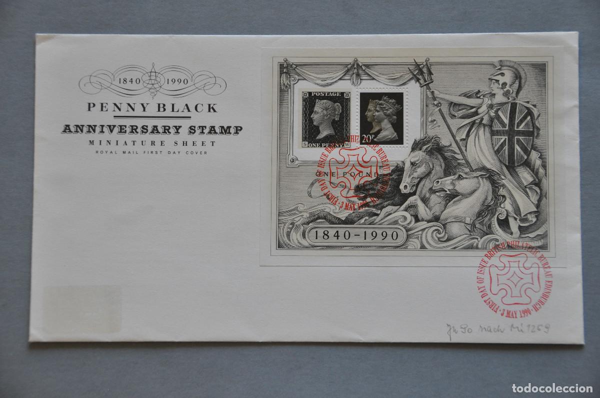 Sellos: SOBRE DE PRIMER DIA DEL 150 ANIVERSARIO DEL PENNY BLACK (1840-1990)